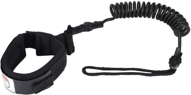 woobles Surfboard Leg Leash,Coiled Surfboard Leash Ankle Cuff Safety SUP Leash for Inflatable Paddle Board Snowboard Black - Image 3